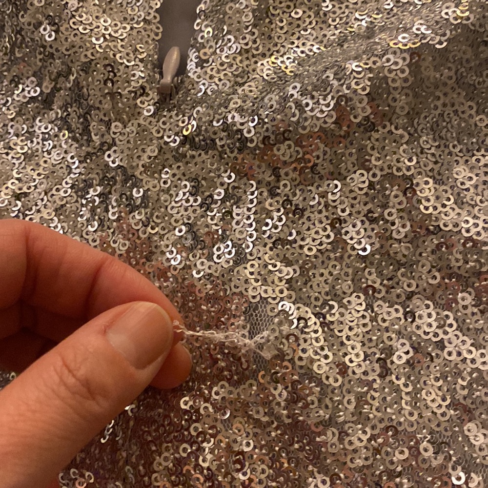 Topshop Silver Sequin Gown - Picture 10 of 11